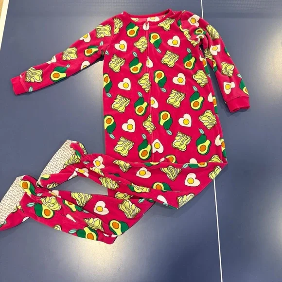 Size 8 Carters/Cat & Jack Fleece Footed Pajamas Set - Picture 9 of 14